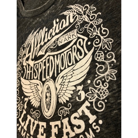 AFFLICTION Womens T-Shirt AC SPEEDWAY Athletic - Picture 8 of 9